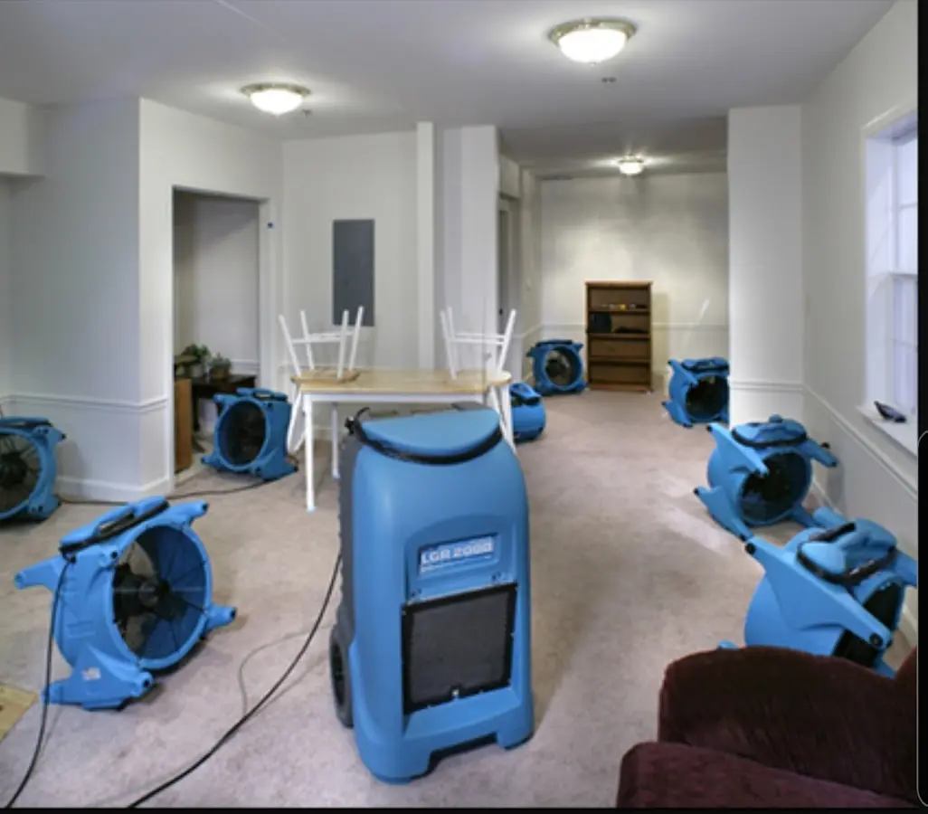 Air movers and dehumidifier setup for Water Extraction & Removal in Murphy
